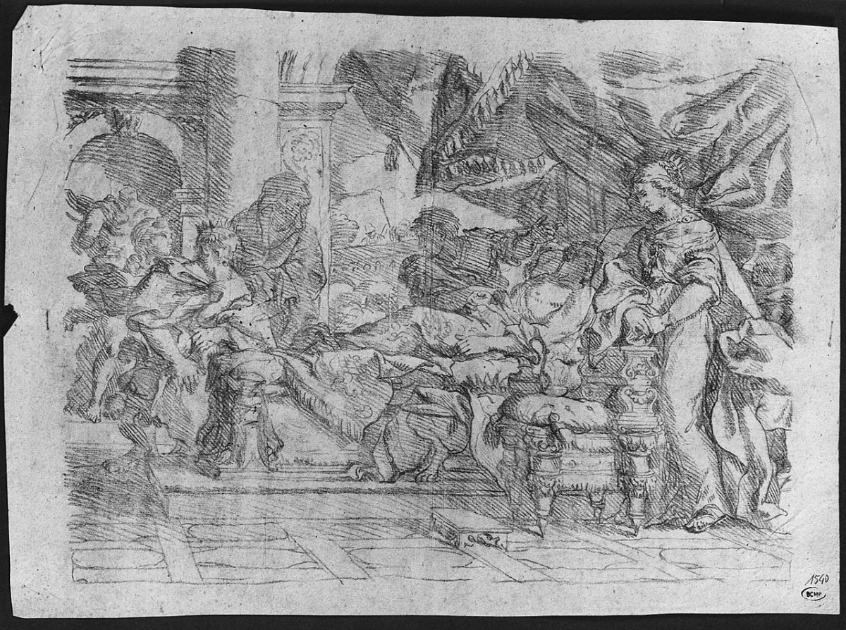 Antioco e Stratonice (disegno) di Ansaldi Innocenzo (sec. XVIII)