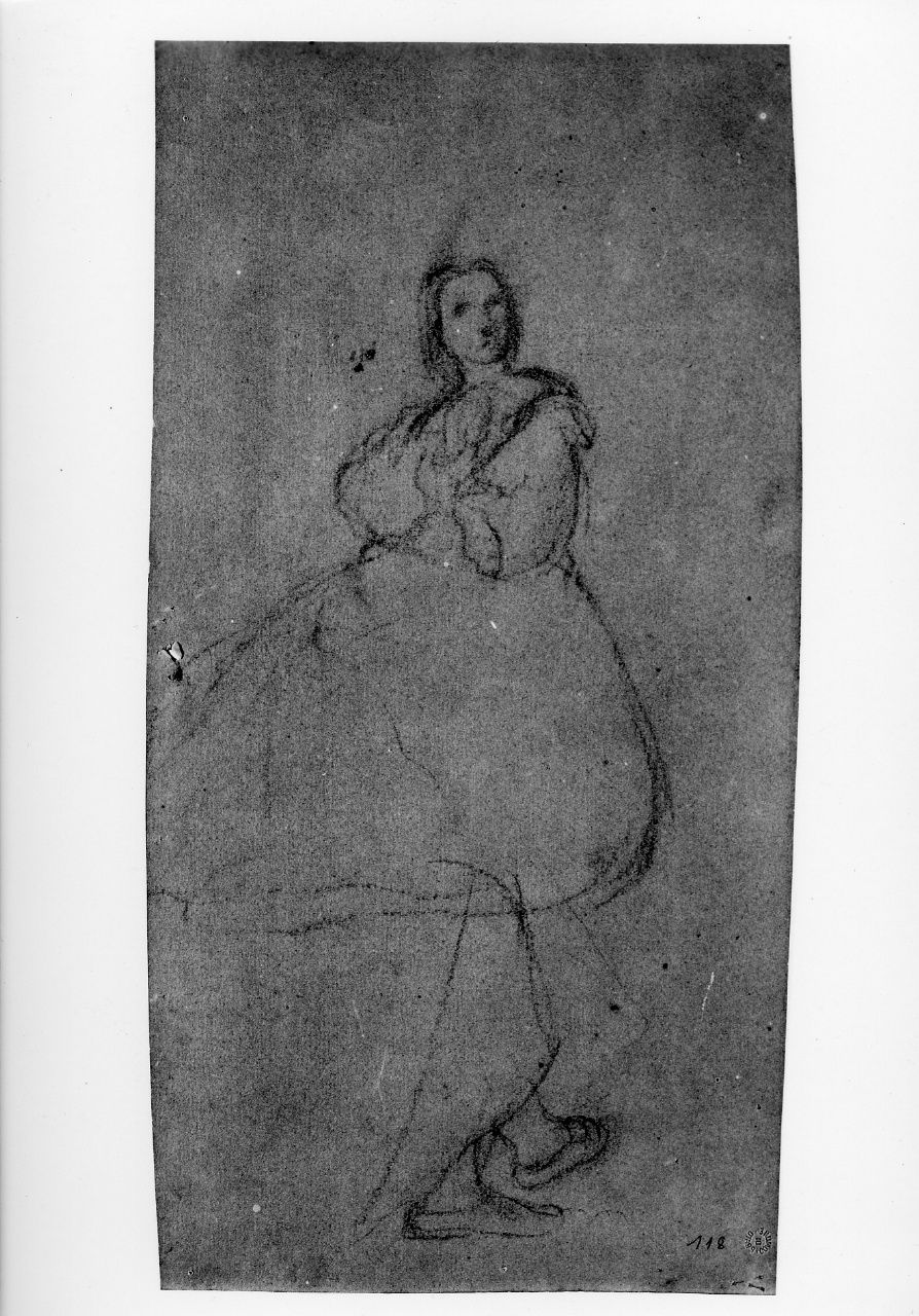 studio di figura; studio di gambe (disegno preparatorio) di Franchi Alessandro (sec. XIX)