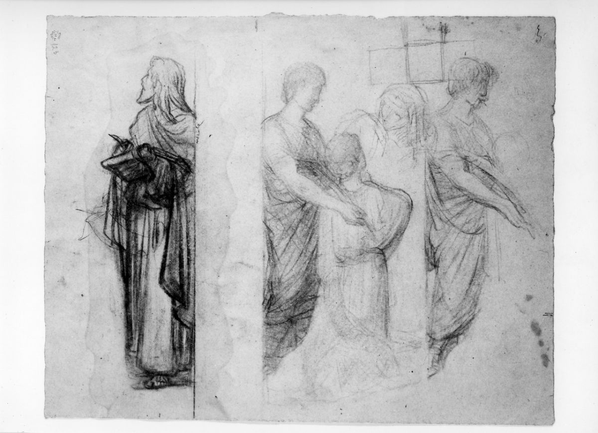 studio di figura (disegno preparatorio) di Franchi Alessandro (sec. XIX)
