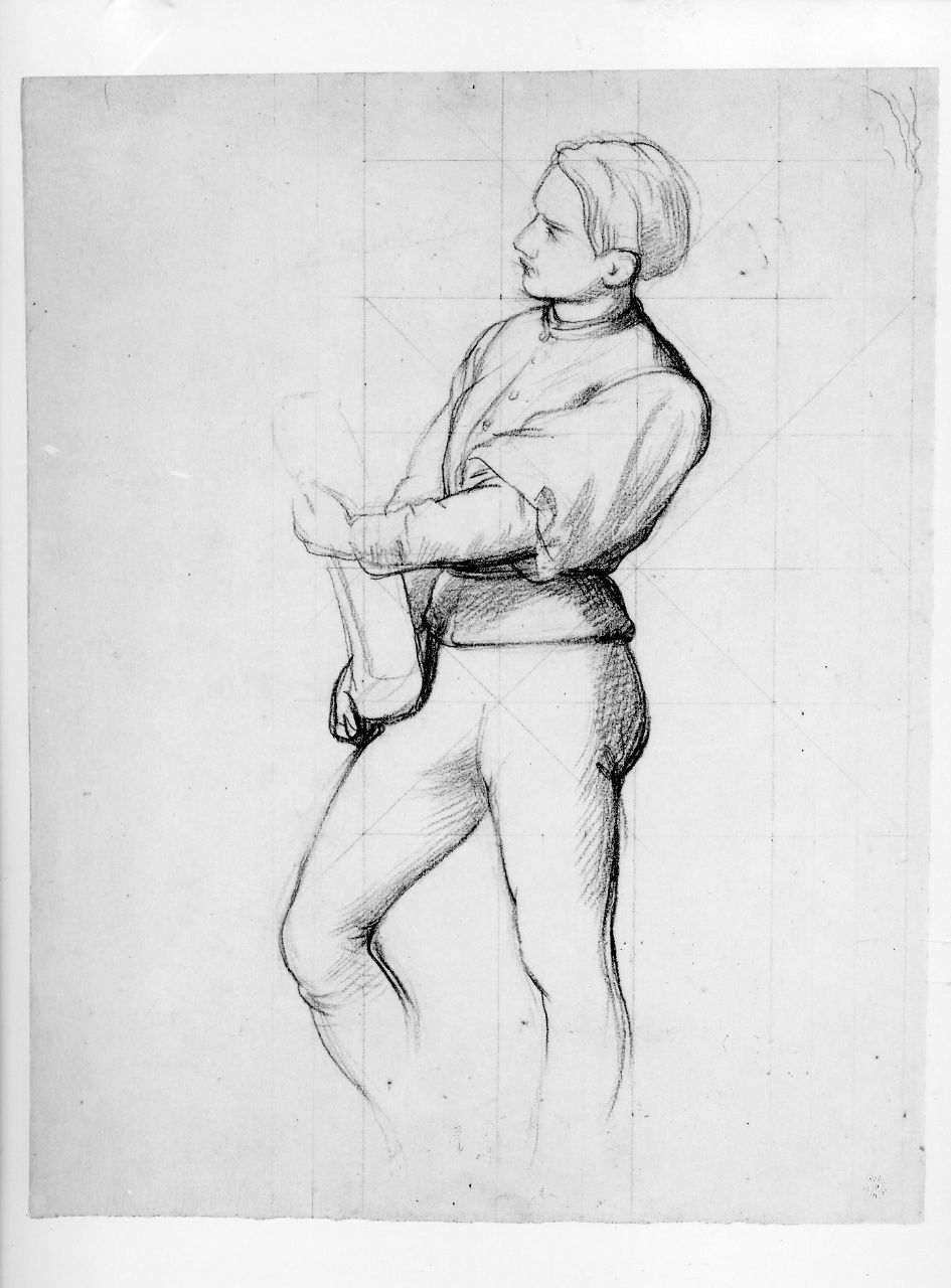 studio di figura (disegno preparatorio) di Franchi Alessandro (seconda metà sec. XIX)