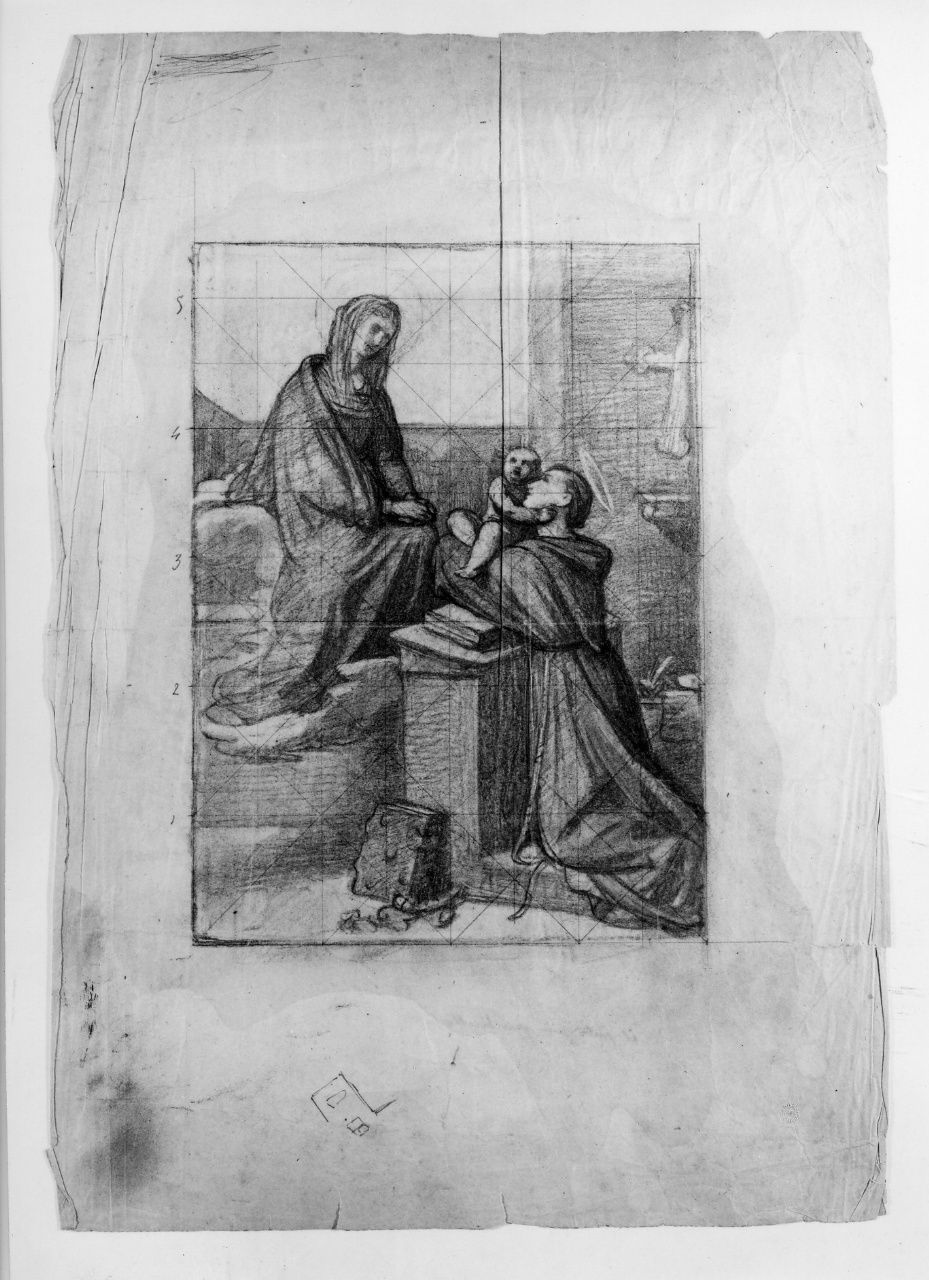 studio di composizione (disegno preparatorio) di Franchi Alessandro (sec. XIX)