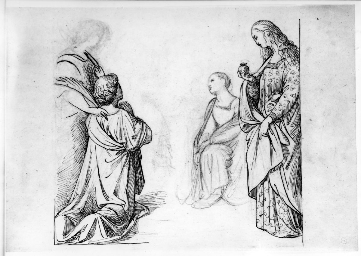 studio di figura (disegno preparatorio) di Franchi Alessandro (sec. XIX)