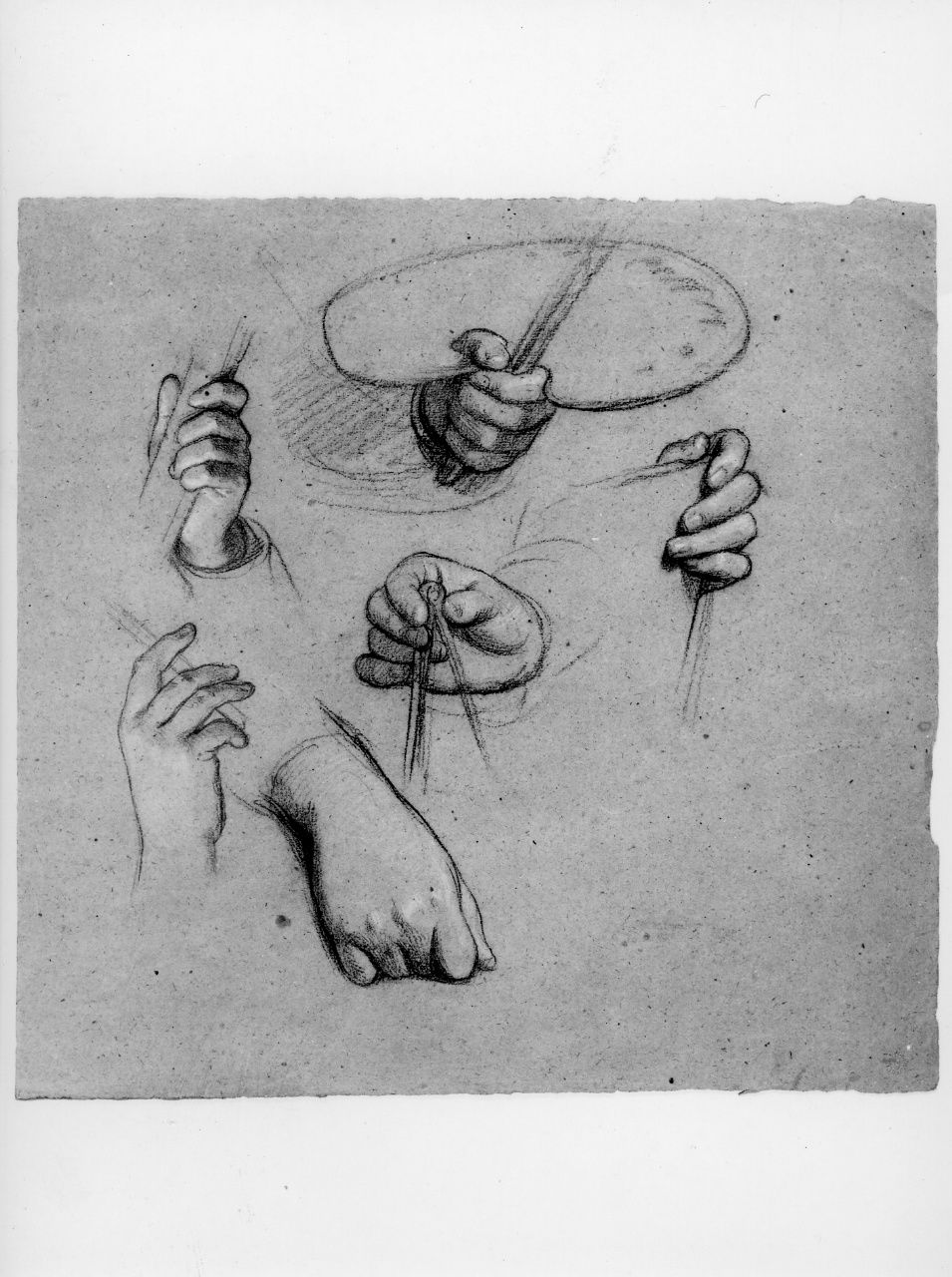 studio di mano (disegno preparatorio) di Franchi Alessandro (seconda metà sec. XIX)