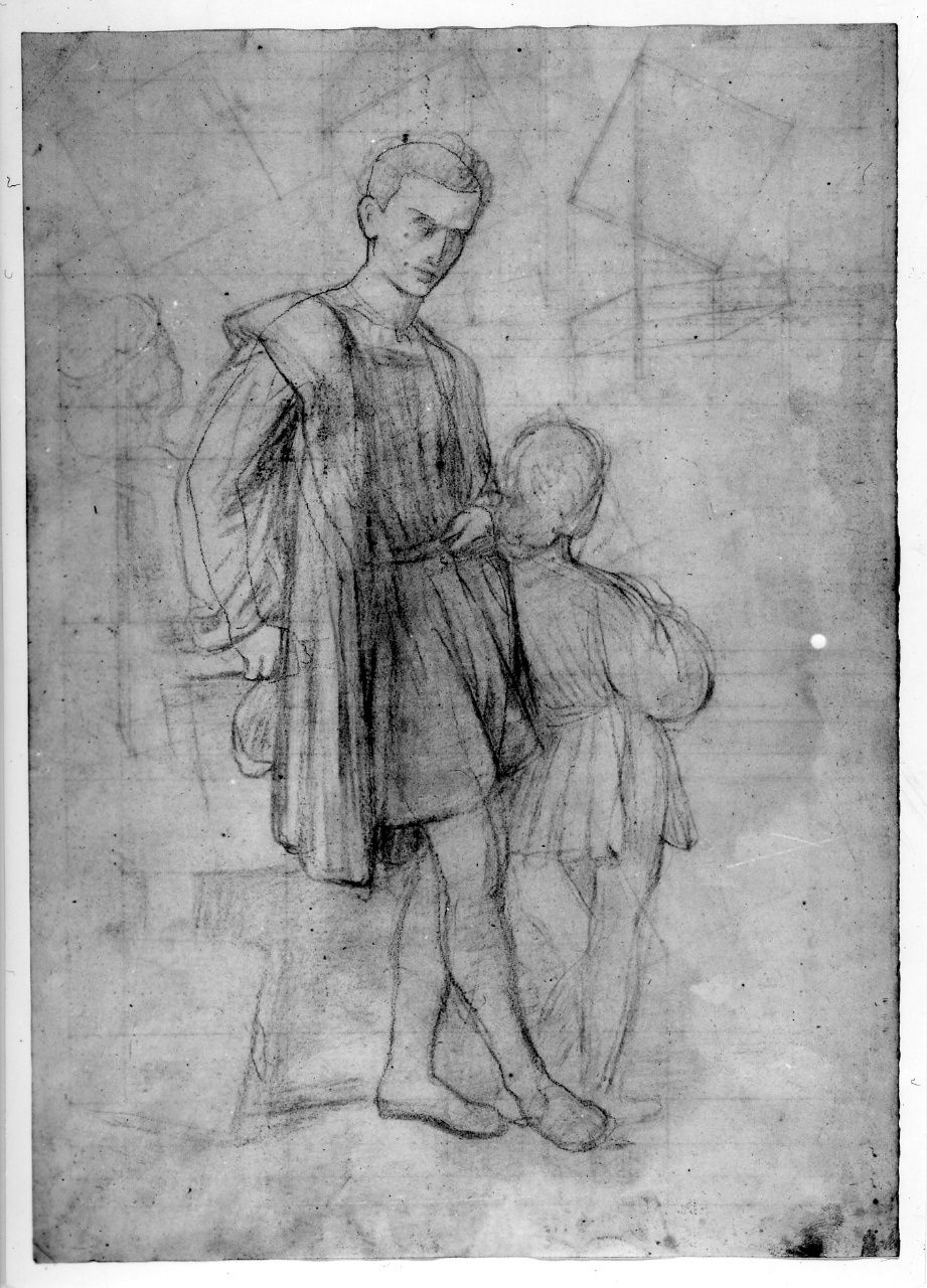 studio di composizione; studi geometrici (disegno preparatorio) di Franchi Alessandro (seconda metà sec. XIX)