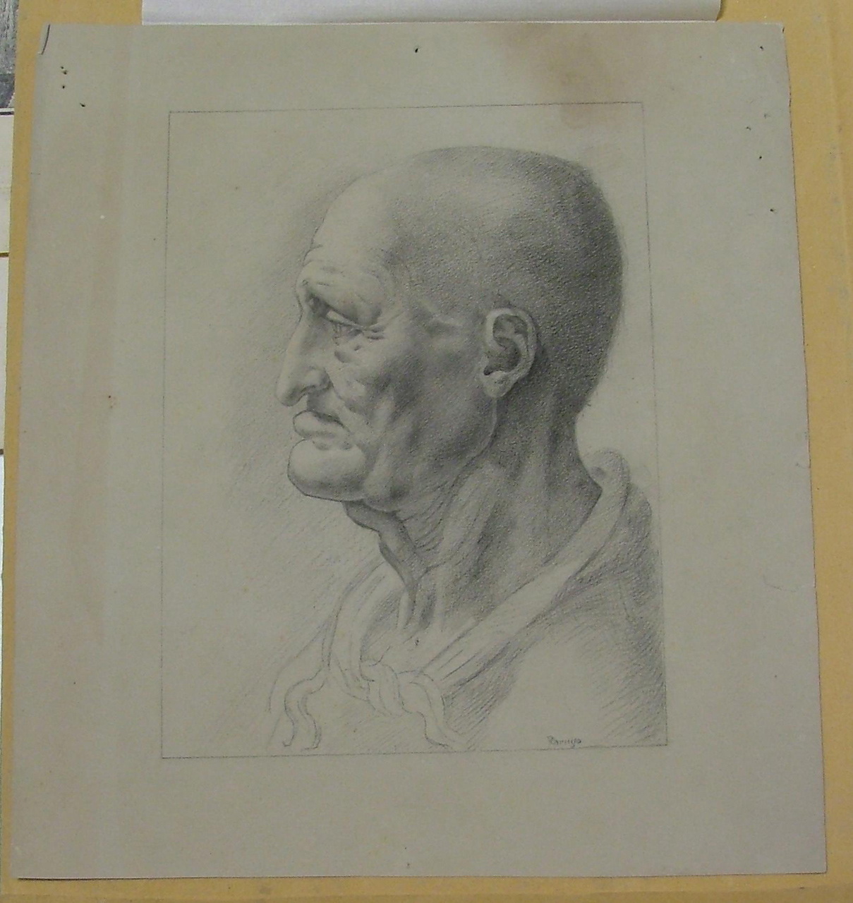 ritratto d'uomo (disegno) - manifattura italiana (seconda metà sec. XIX)