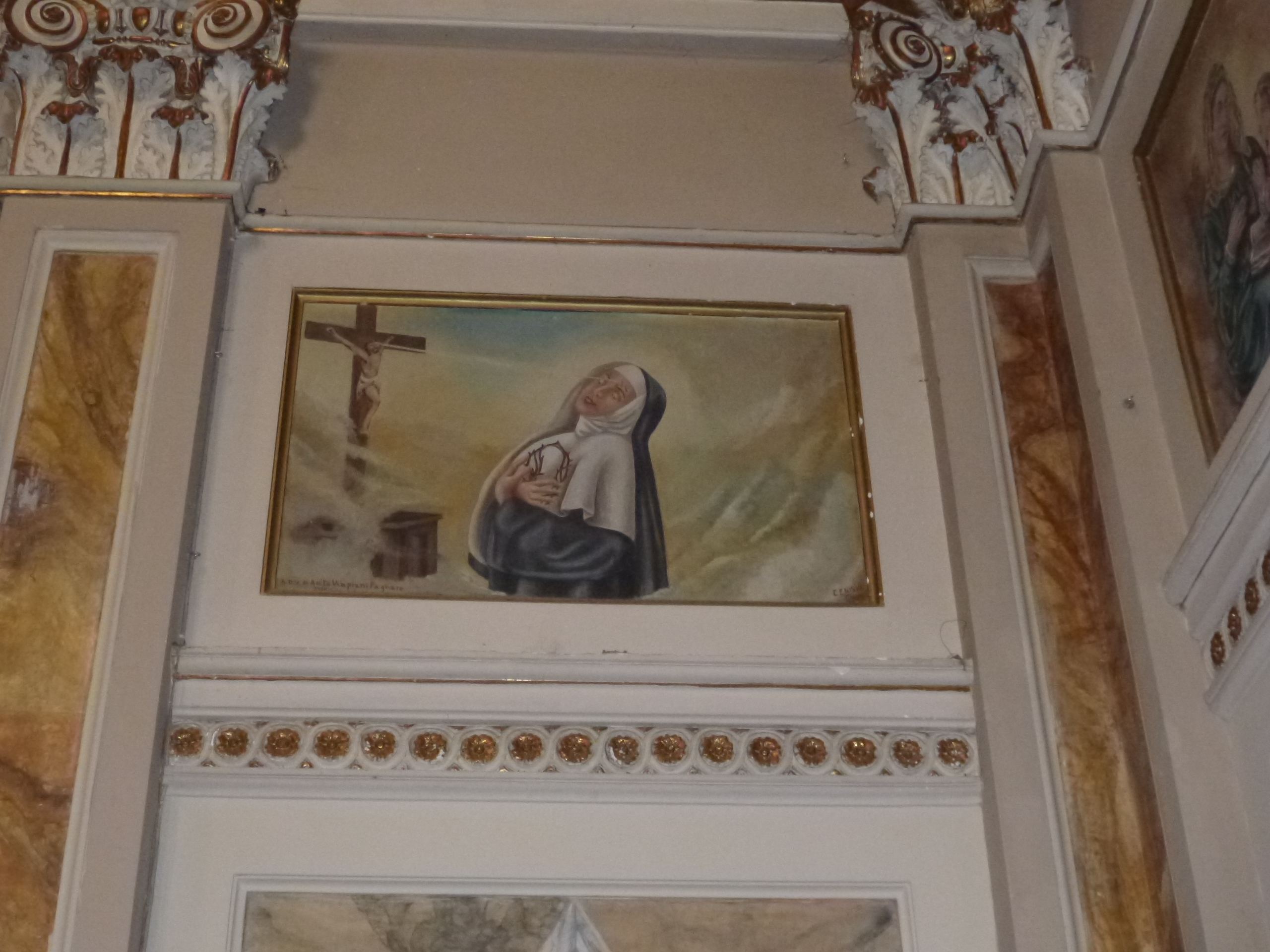Santa Rita da Cascia, Santa Rita da Cascia (decorazione pittorica, opera isolata) di Cenisio, Eugenio (attribuito) - ambito calabrese (prima metà XX)