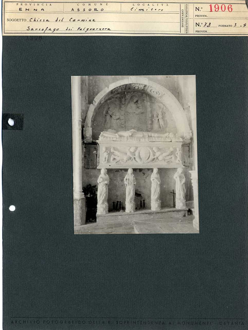 Sicilia - Enna <provincia> - Assoro - Chiese - Monumenti sepolcrali (positivo, elemento-parte componente, scheda di supporto) di Anonimo <1945 - 1955> (metà XX)