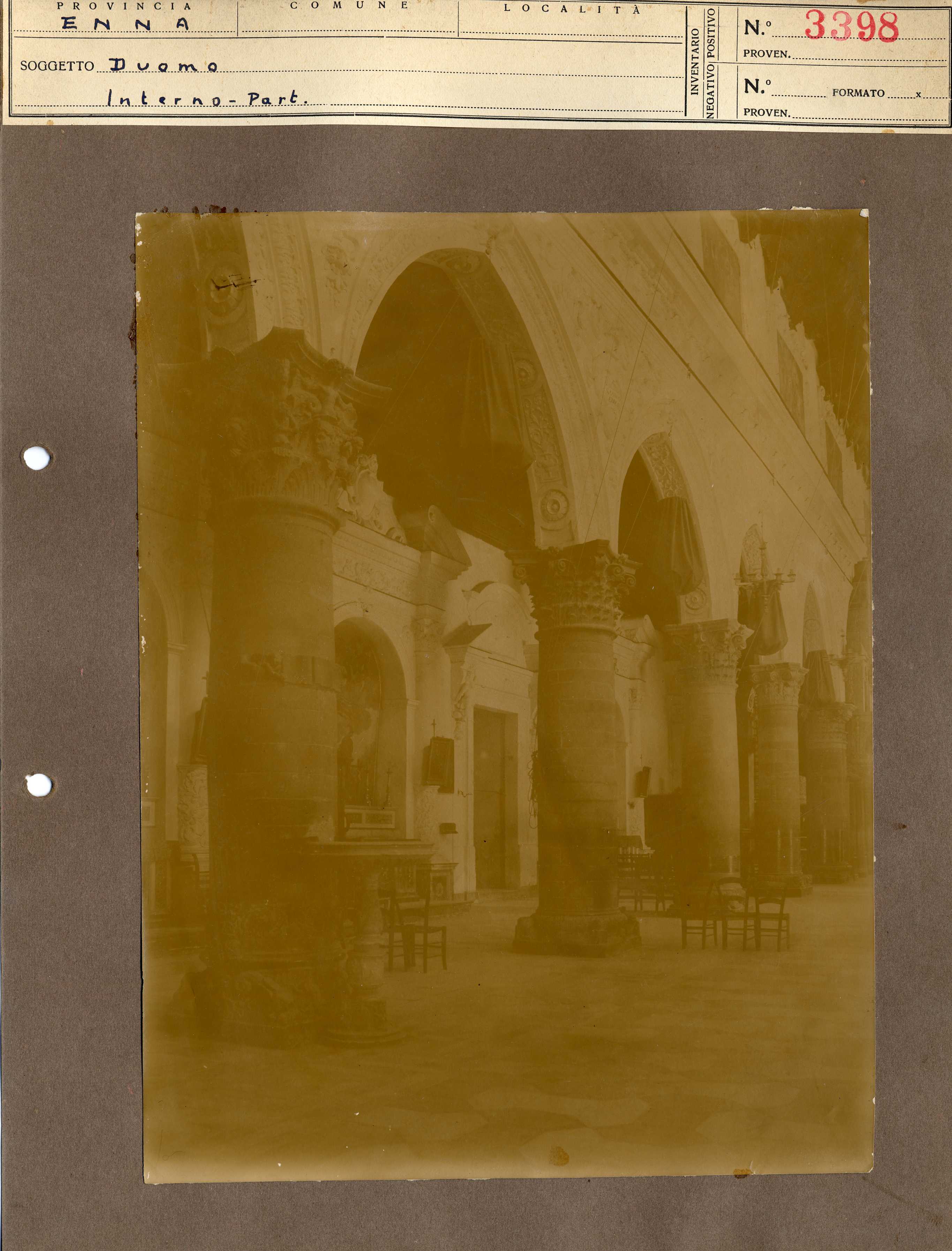 Sicilia - Enna – Architettura religiosa - Duomo (positivo, elemento-parte componente, scheda di supporto) di Anonimo <1901-1950> (fine/ inizio XIX-XX)