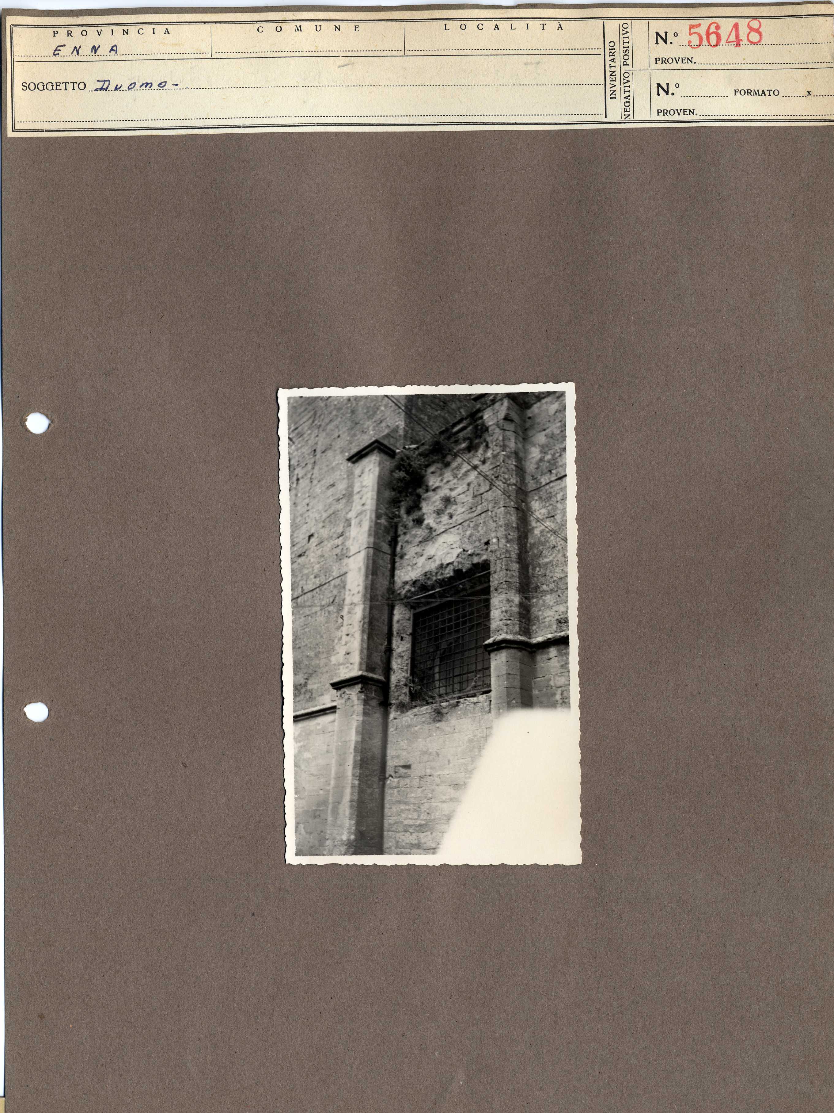 Sicilia - Enna – Architettura religiosa - Duomo (positivo, elemento-parte componente, scheda di supporto) di Anonimo <1945 - 1955> (metà XX)