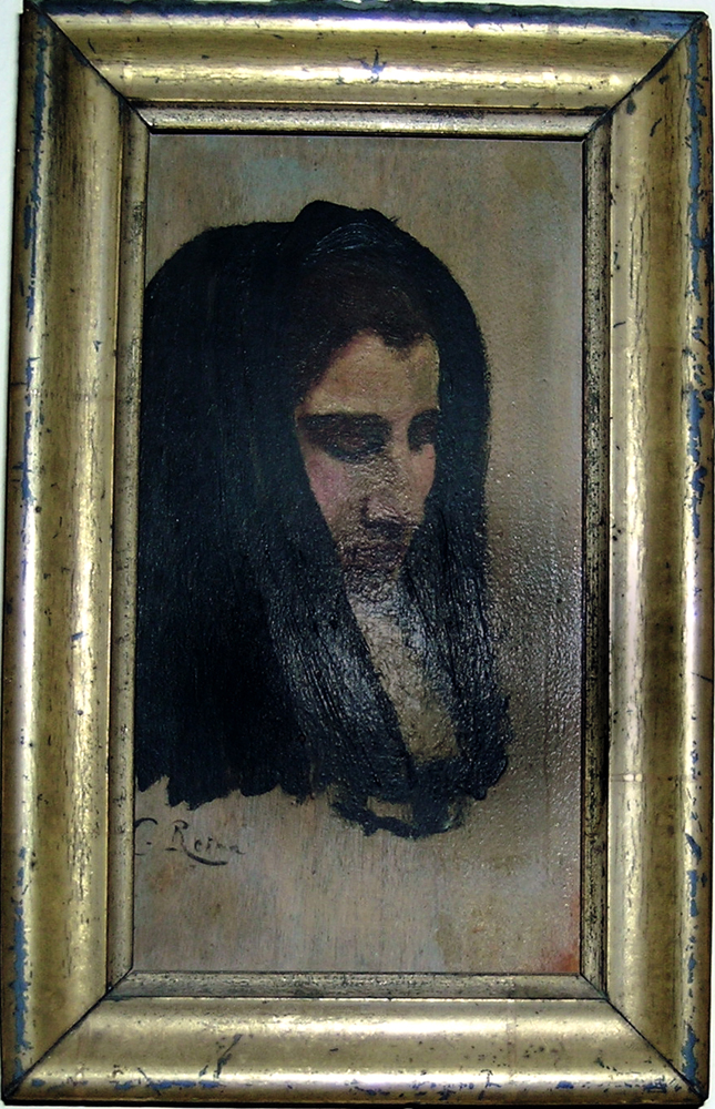 Testa di donna ammantata, Ritratto femminile (dipinto) di Reina, Calcedonio - ambito catanese (terzo quarto XIX)