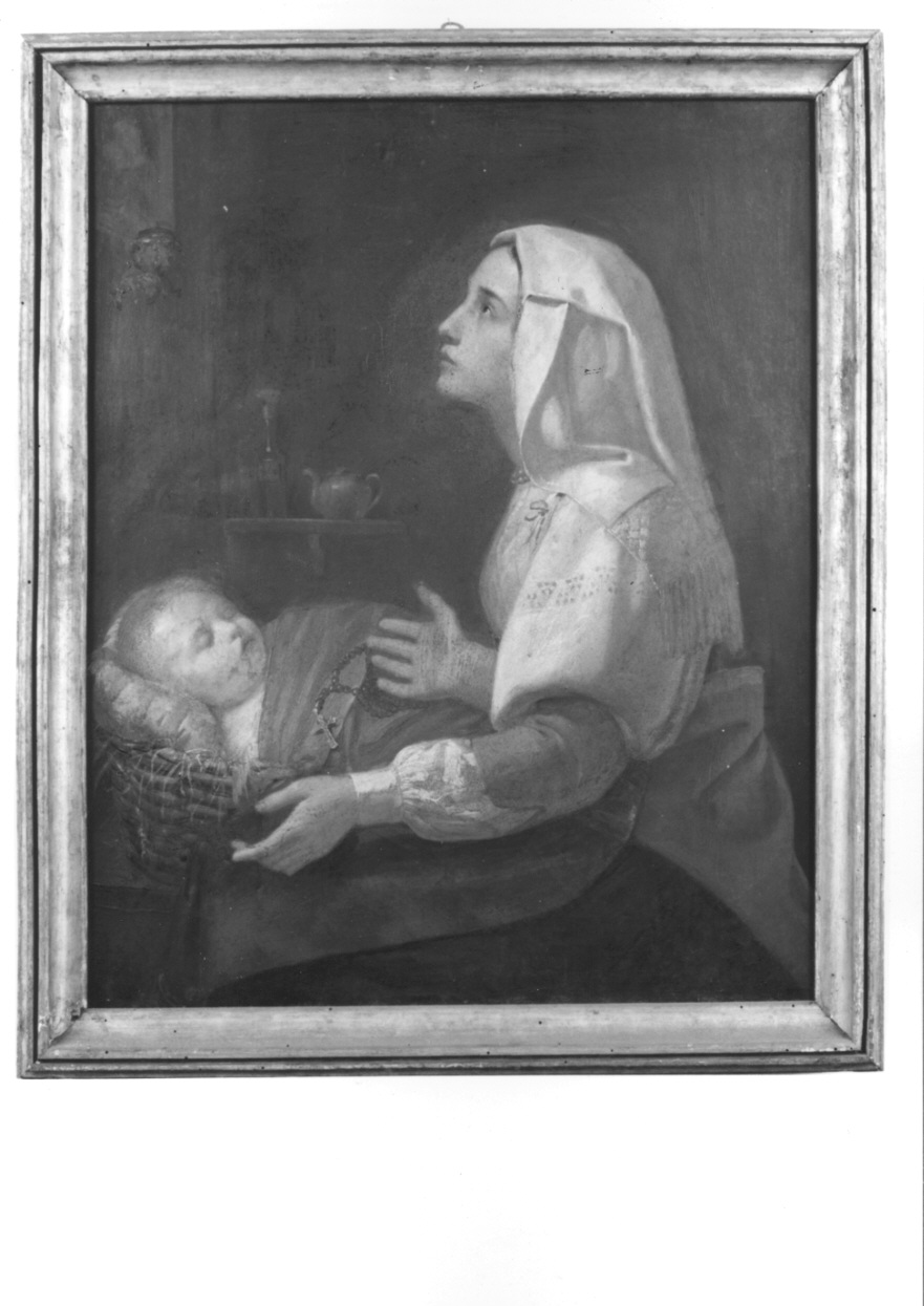 donna che prega (dipinto, opera isolata) - ambito piemontese (seconda metà sec. XIX)