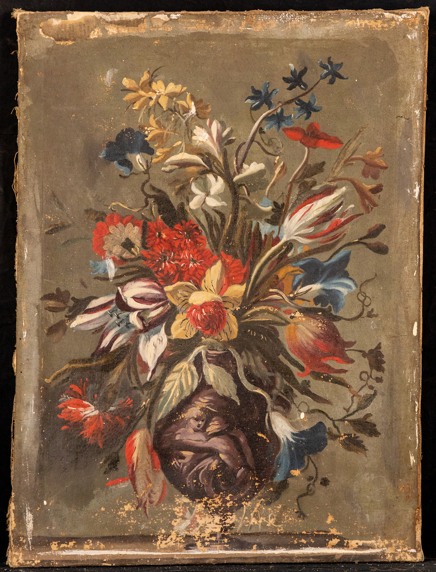 vaso con fiori (dipinto, opera isolata) - ambito piemontese (sec. XVIII)