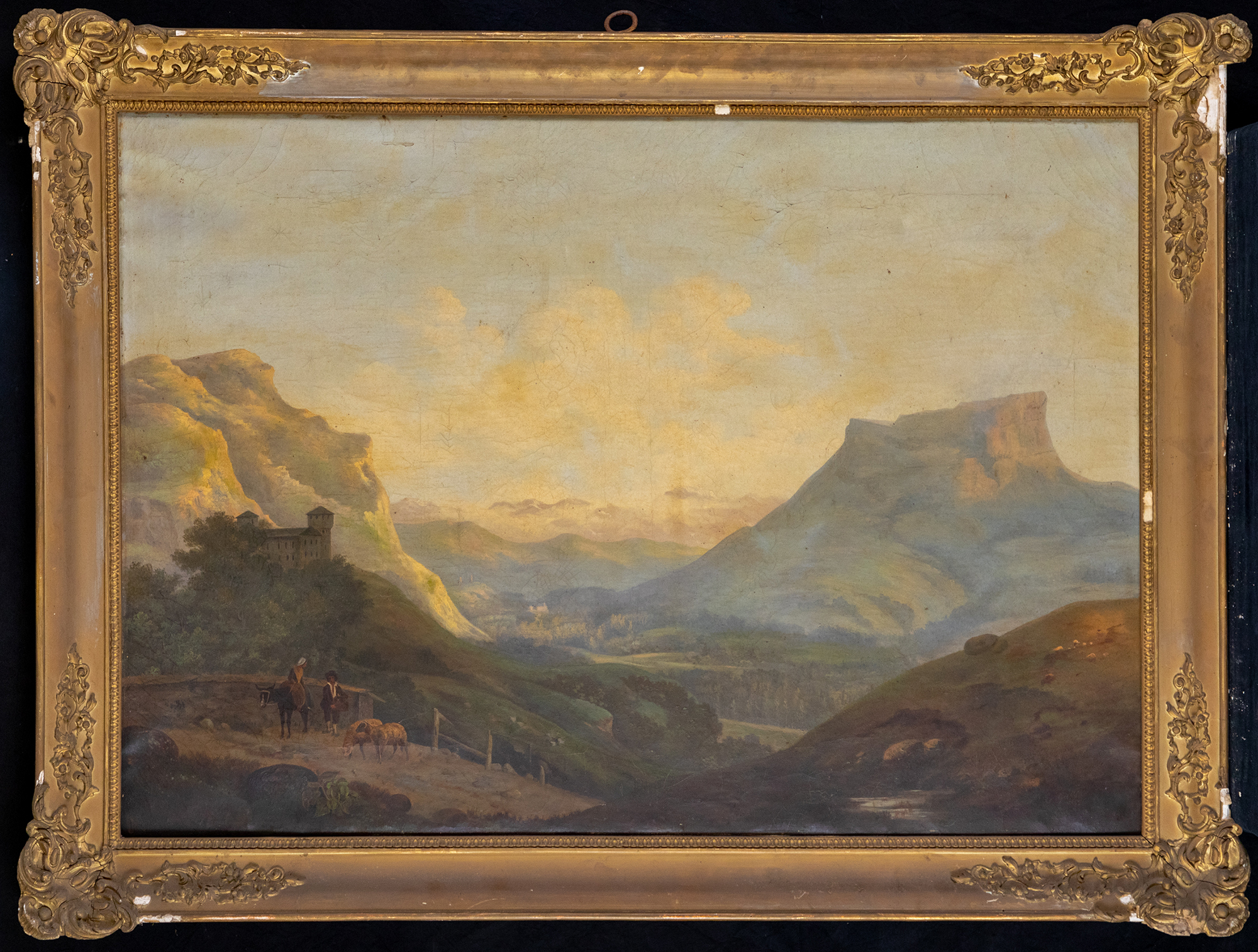 paesaggio montano (dipinto, opera isolata) di Galli della Loggia Ettore (metà sec. XIX)
