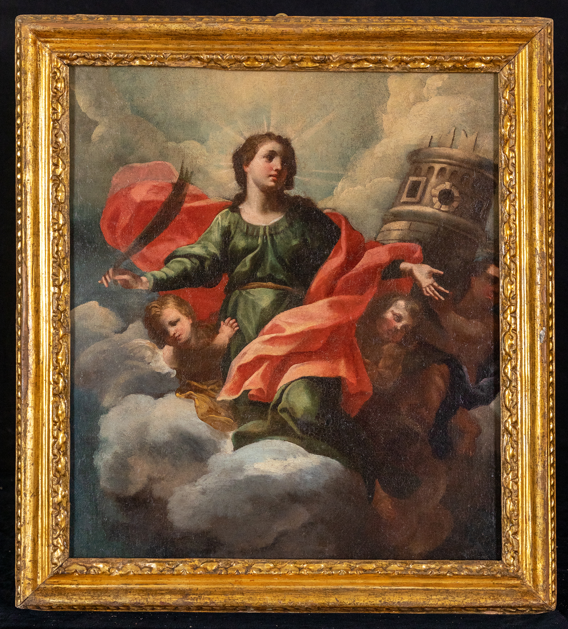 gloria di Santa Barbara (dipinto, opera isolata) - ambito italiano (seconda metà sec. XVII)