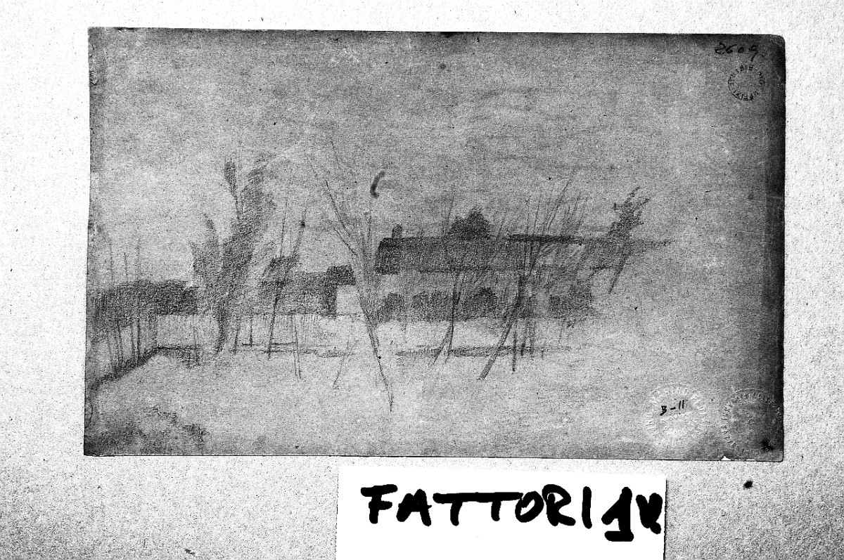 paesaggio (disegno) di Fattori Giovanni (sec. XX)