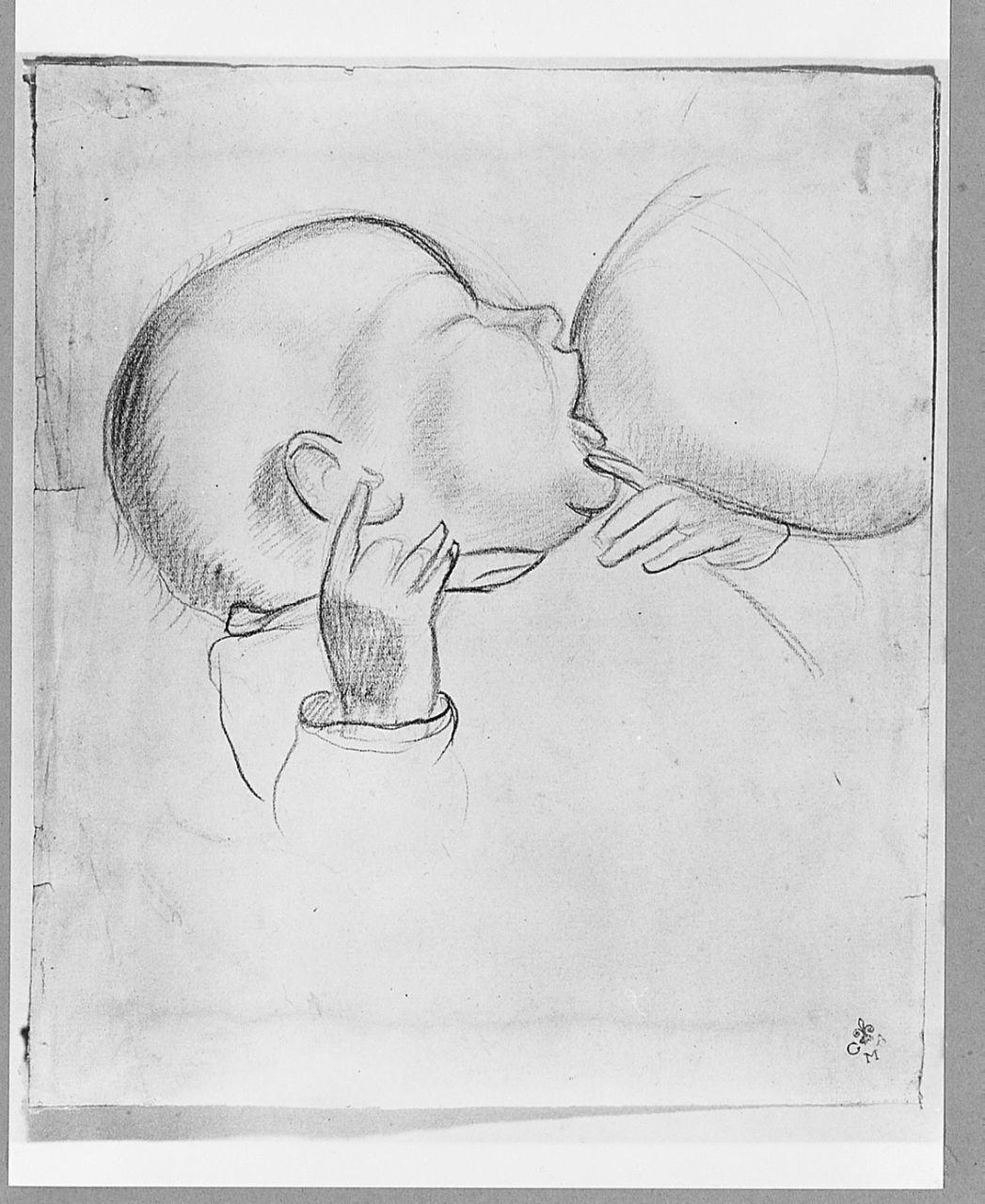 Lattante, testa di bambino (disegno) di Chaplin Elisabeth (sec. XX)