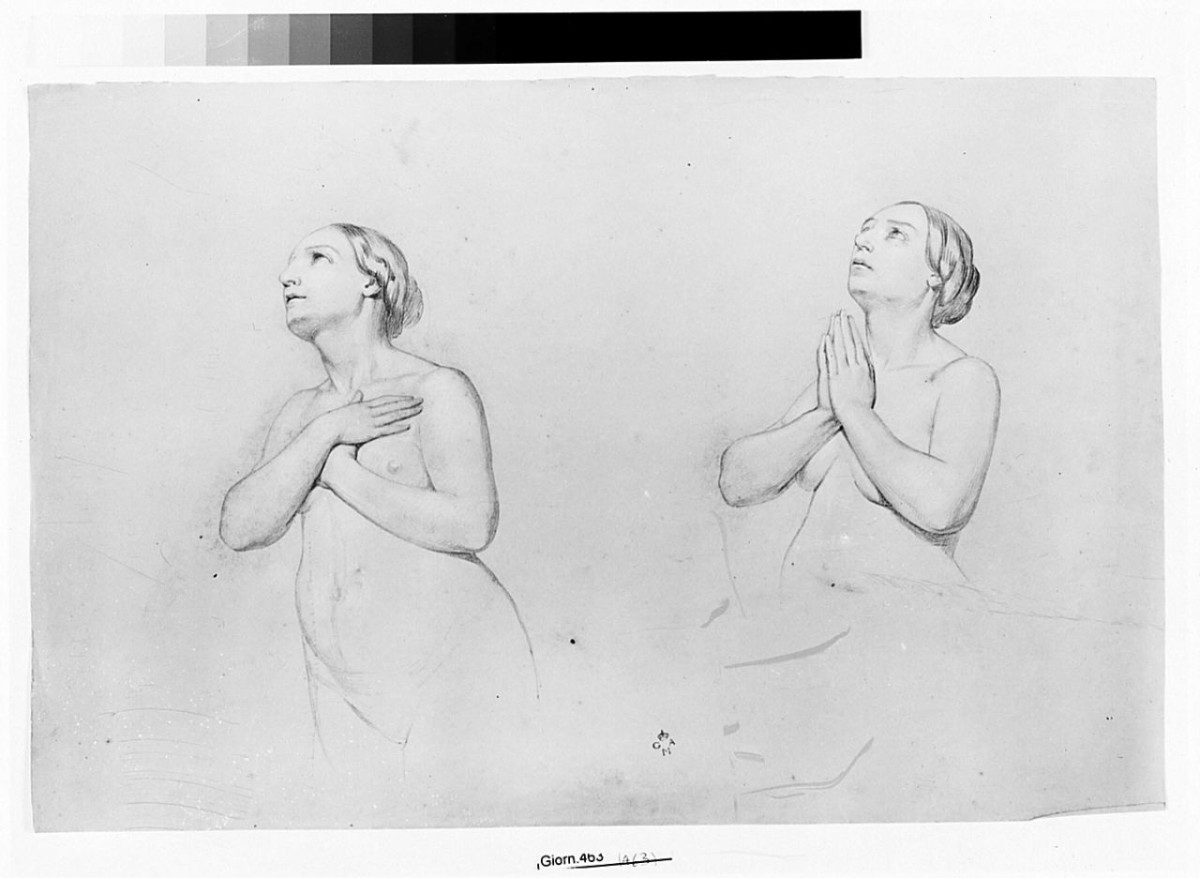 figure femminili (disegno) di Conti Giacomo (metà sec. XIX)