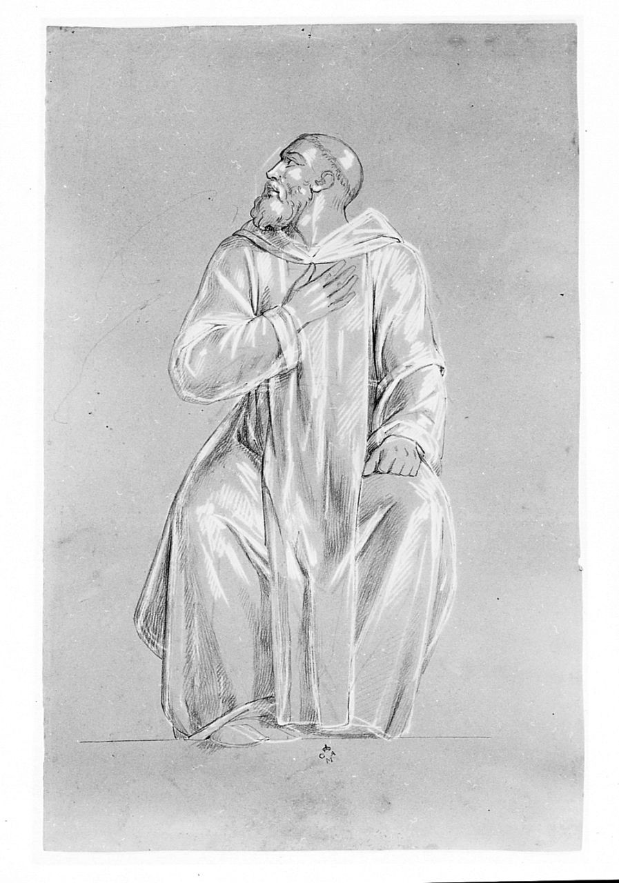 figura maschile seduta (disegno) di Conti Giacomo (metà sec. XIX)