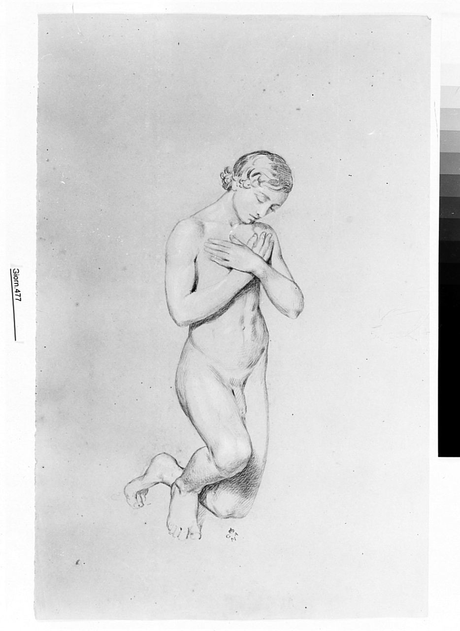 figura maschile che prega (disegno) di Conti Giacomo (metà sec. XIX)