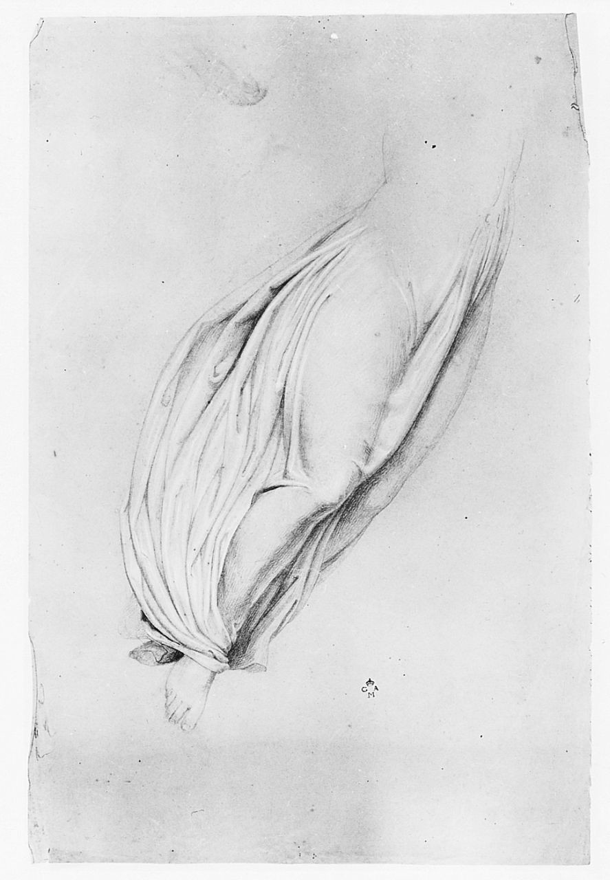 figura femminile panneggiata (disegno) di Conti Giacomo (metà sec. XIX)