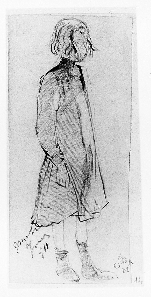 figura femminile (disegno) di Mestica Giovanni (sec. XIX)