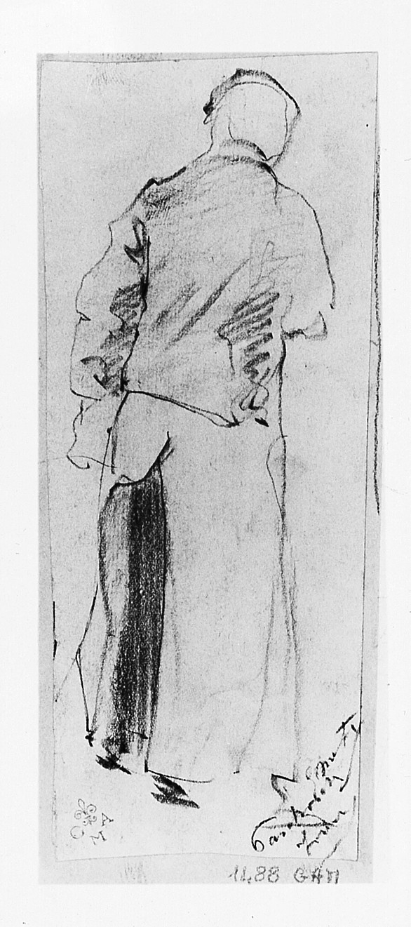 figura maschile (disegno) di Mestica Giovanni (sec. XX)