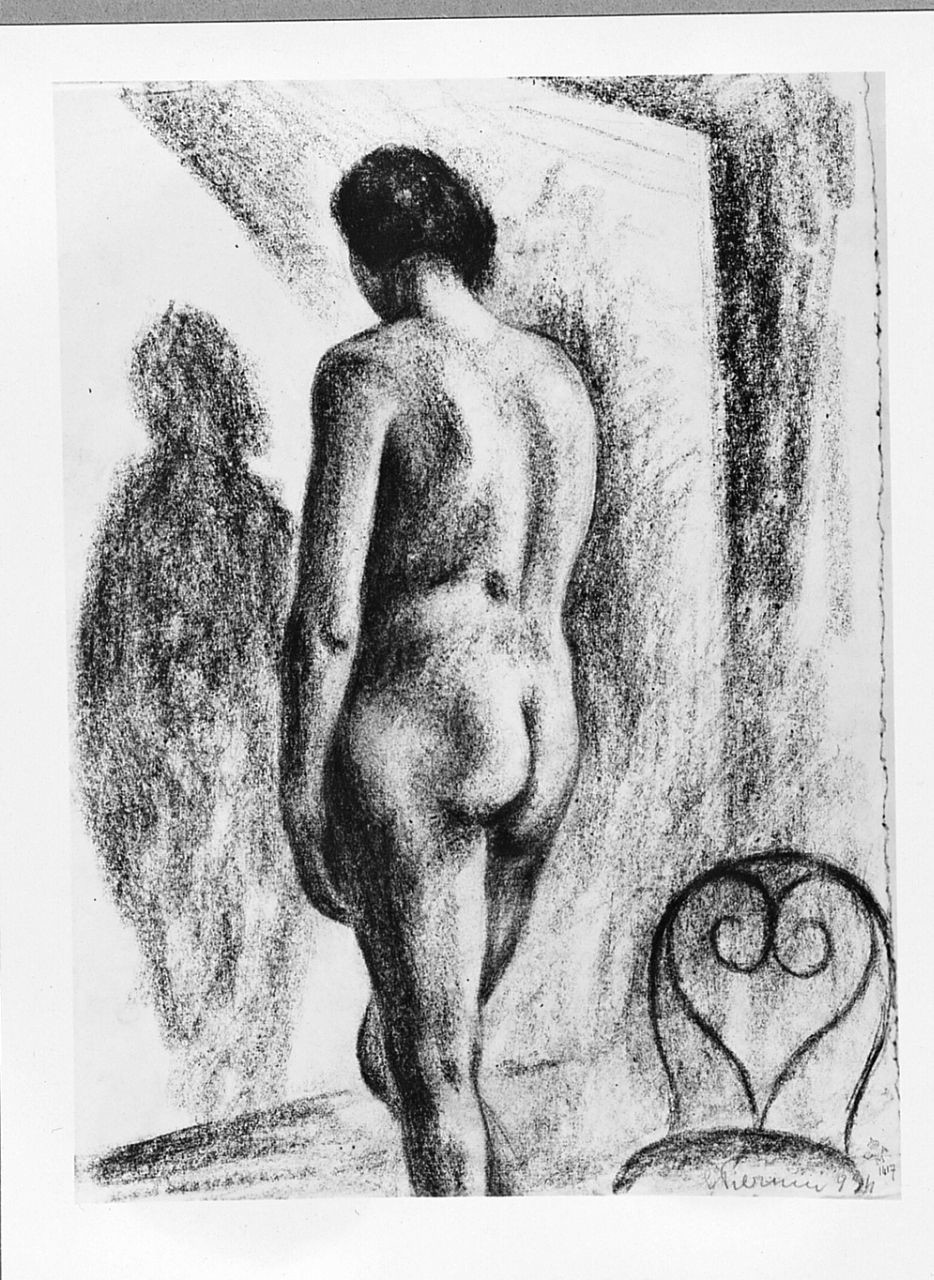 figura femminile nuda (disegno) di Pierucci Giulio (sec. XX)
