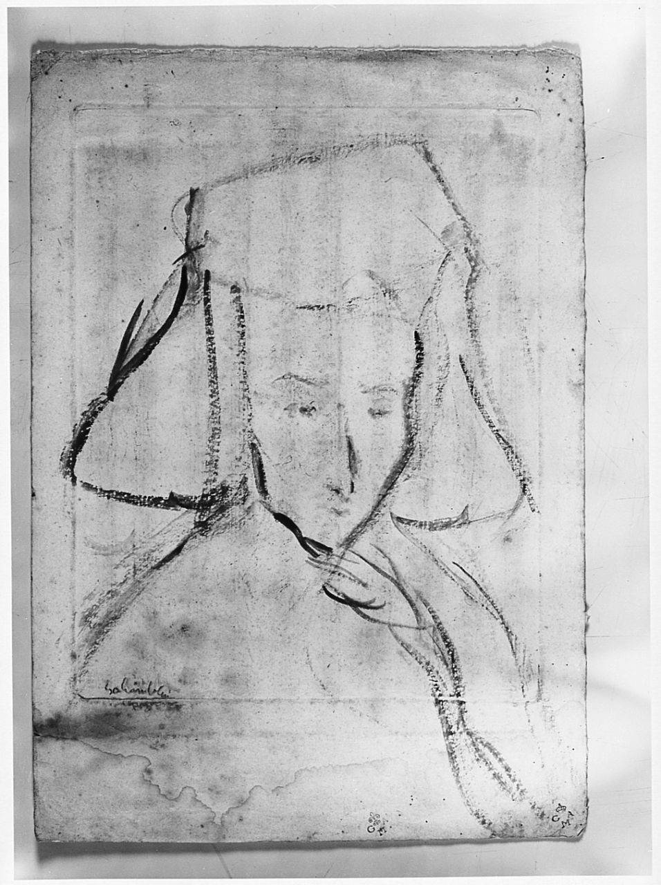 ritratto di donna (disegno) di Salimbeni Raffaello Arcangelo (sec. XX)