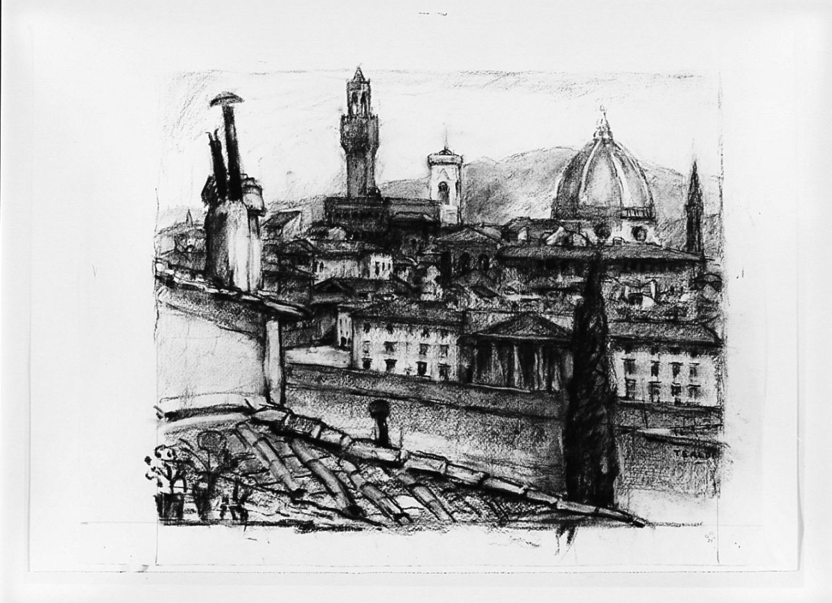 Veduta di Firenze (disegno) di Tealdi Ascanio (sec. XX)