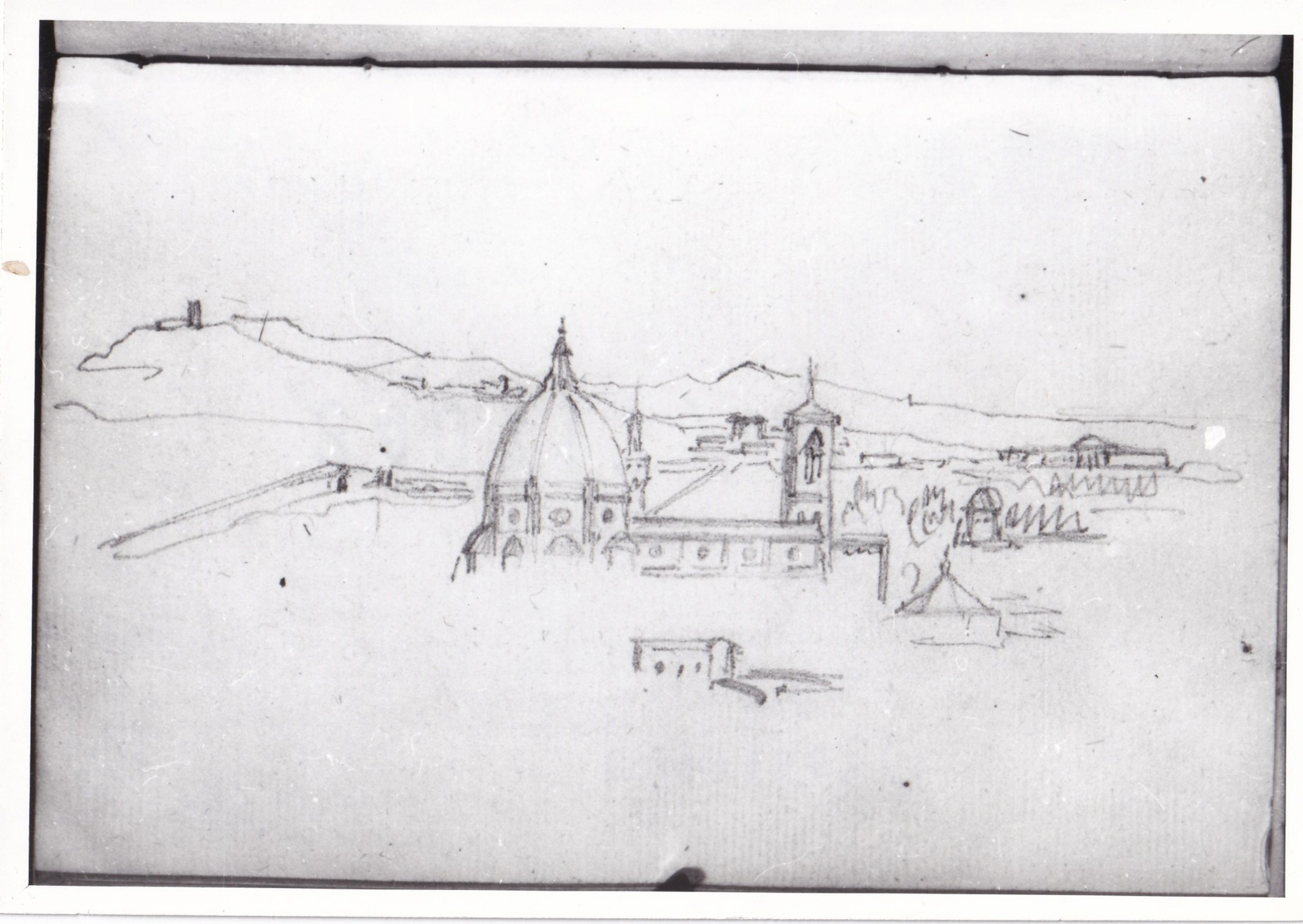 Veduta di Firenze (disegno) di Bezzuoli Giuseppe (sec. XIX)