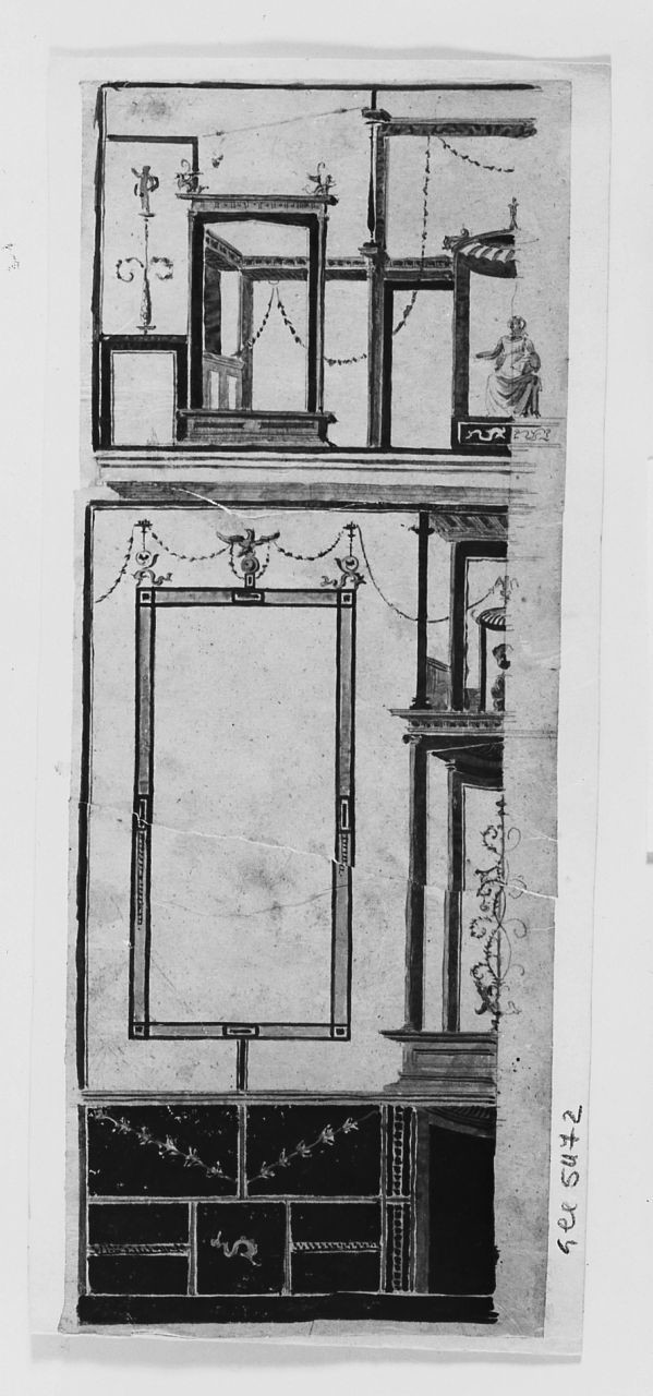 motivi decorativi architettonici (disegno) di Saltini Pietro (terzo quarto sec. XIX)