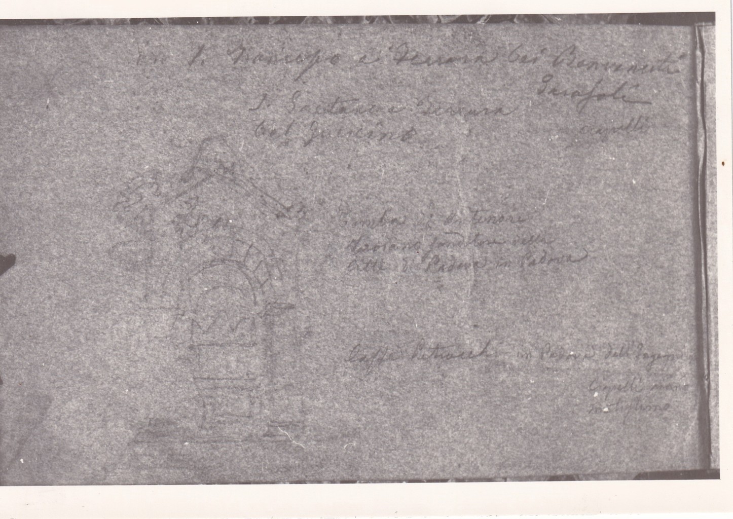 Schizzo con la tomba di Antenore a Padova (disegno) di Bezzuoli Giuseppe (sec. XIX)