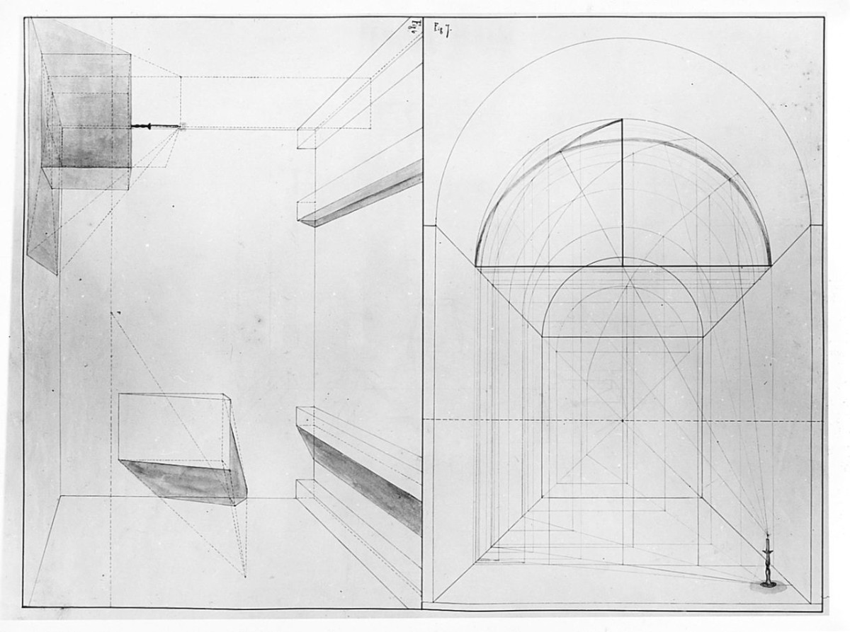 disegno geometrico (r.), disegno geometrico (v.) (disegno) di Saltini Pietro (terzo quarto sec. XIX)