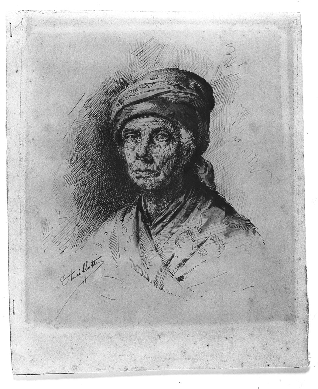 Juif, ritratto d'uomo, ritratto di donna (disegno) di Ancillotti Torello (ultimo quarto sec. XIX)