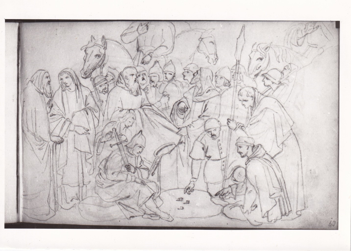 Studio da Altichiero (disegno) di Bezzuoli Giuseppe (sec. XIX)