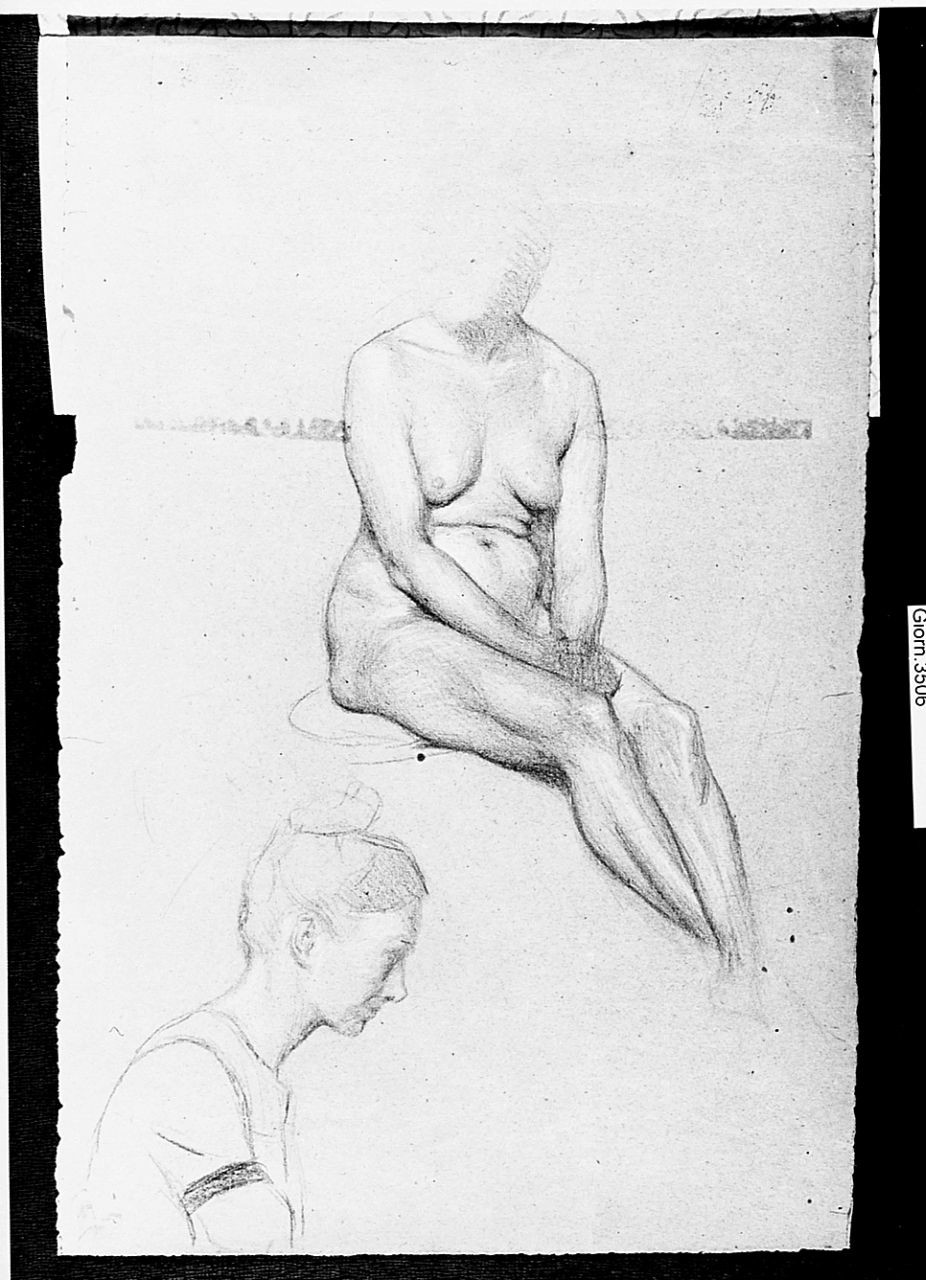 figura femminile nuda/ ritratto di donna (disegno) di Ancillotti Goretti Beatrice (sec. XX)