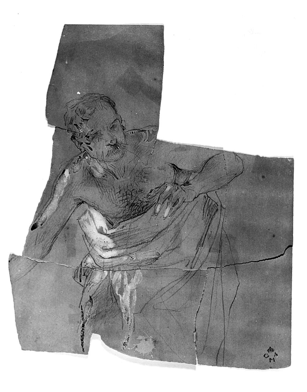figura maschile (disegno) di Cecchi Adriano (sec. XX)