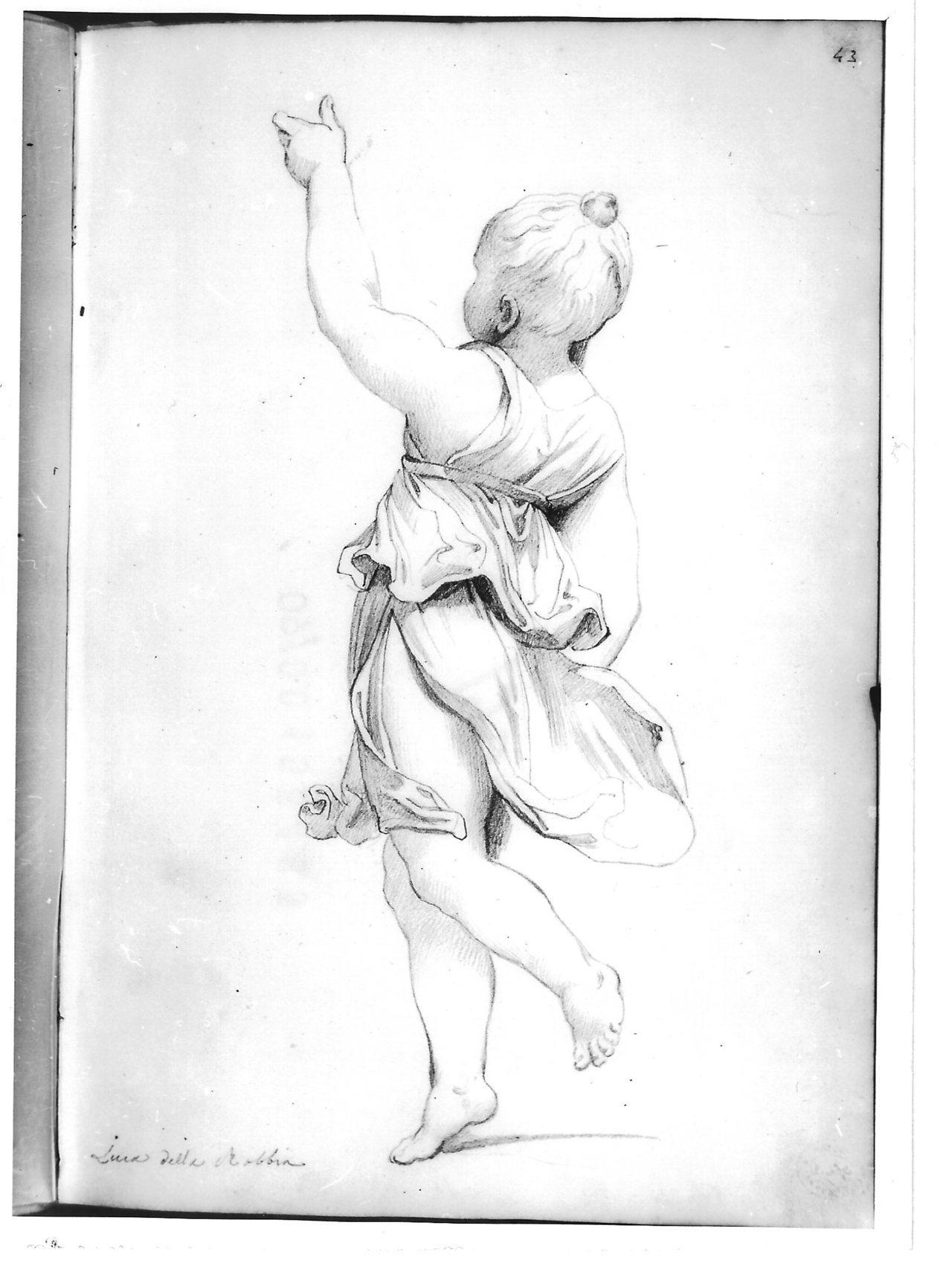 Figura di bambina danzante (disegno) di Bezzuoli Giuseppe (sec. XIX)