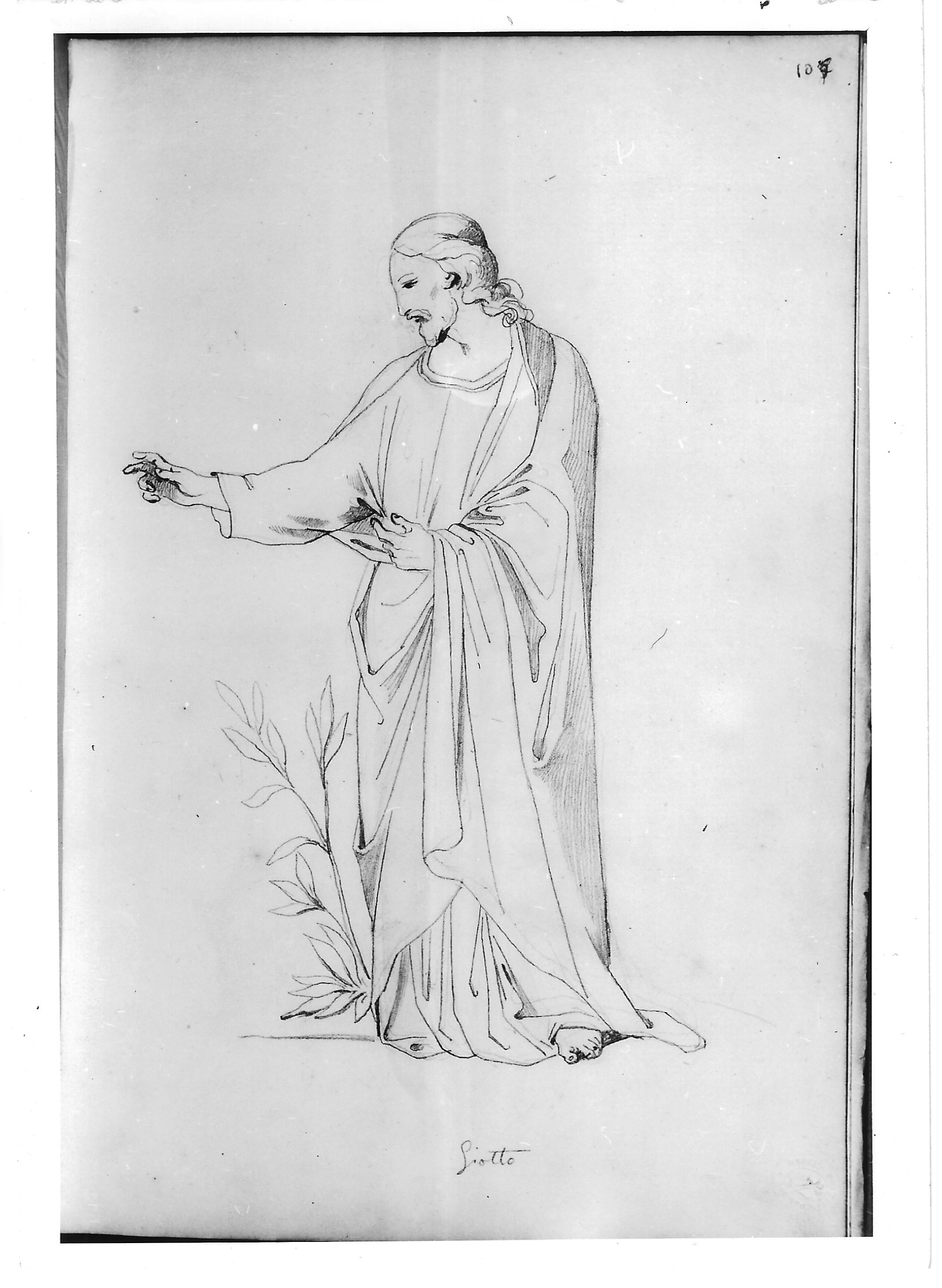 Cristo benedicente (disegno) di Bezzuoli Giuseppe (sec. XIX)