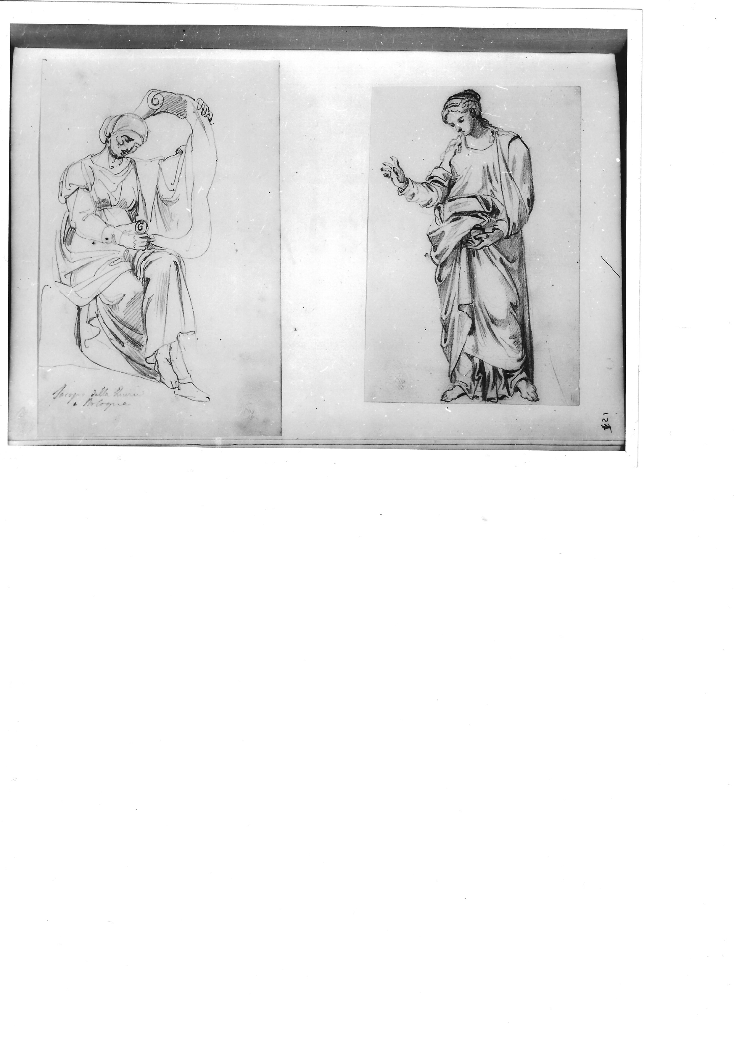 Sibilla; figura di donna panneggiata (disegno) di Bezzuoli Giuseppe (sec. XIX)