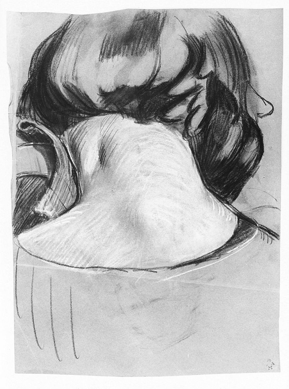 ritratto di donna (r.), paesaggio (v.) (disegno) di Chaplin Elisabeth (sec. XX)
