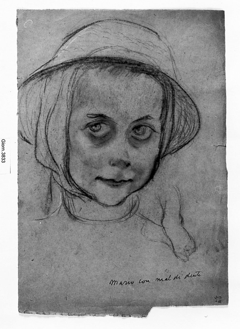 ritratto di bambino (r.), figure femminili (v.) (disegno) di Chaplin Elisabeth (sec. XX)