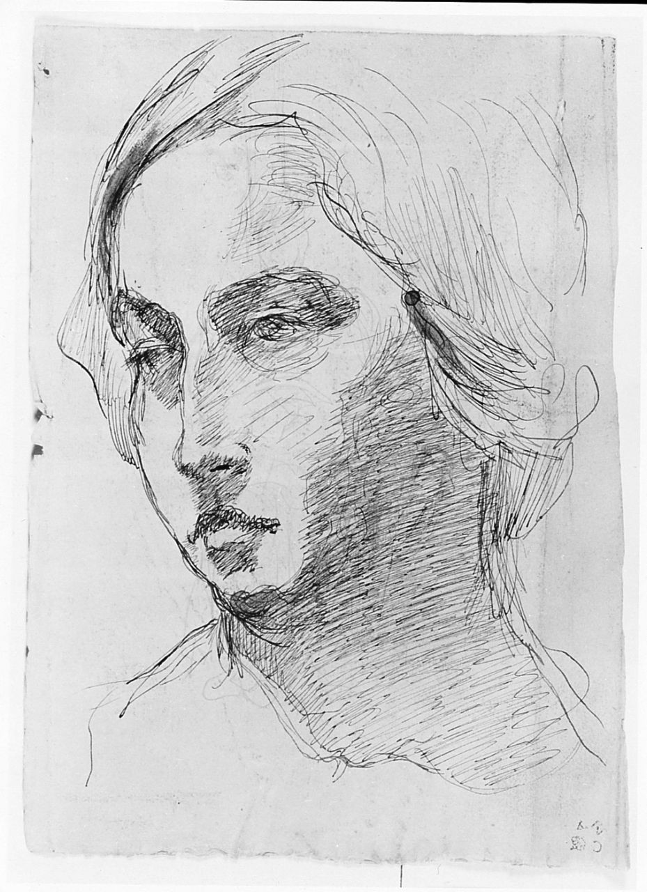 ritratto di donna (r.), particolari anatomici (v.) (disegno) di Chaplin Elisabeth (sec. XX)