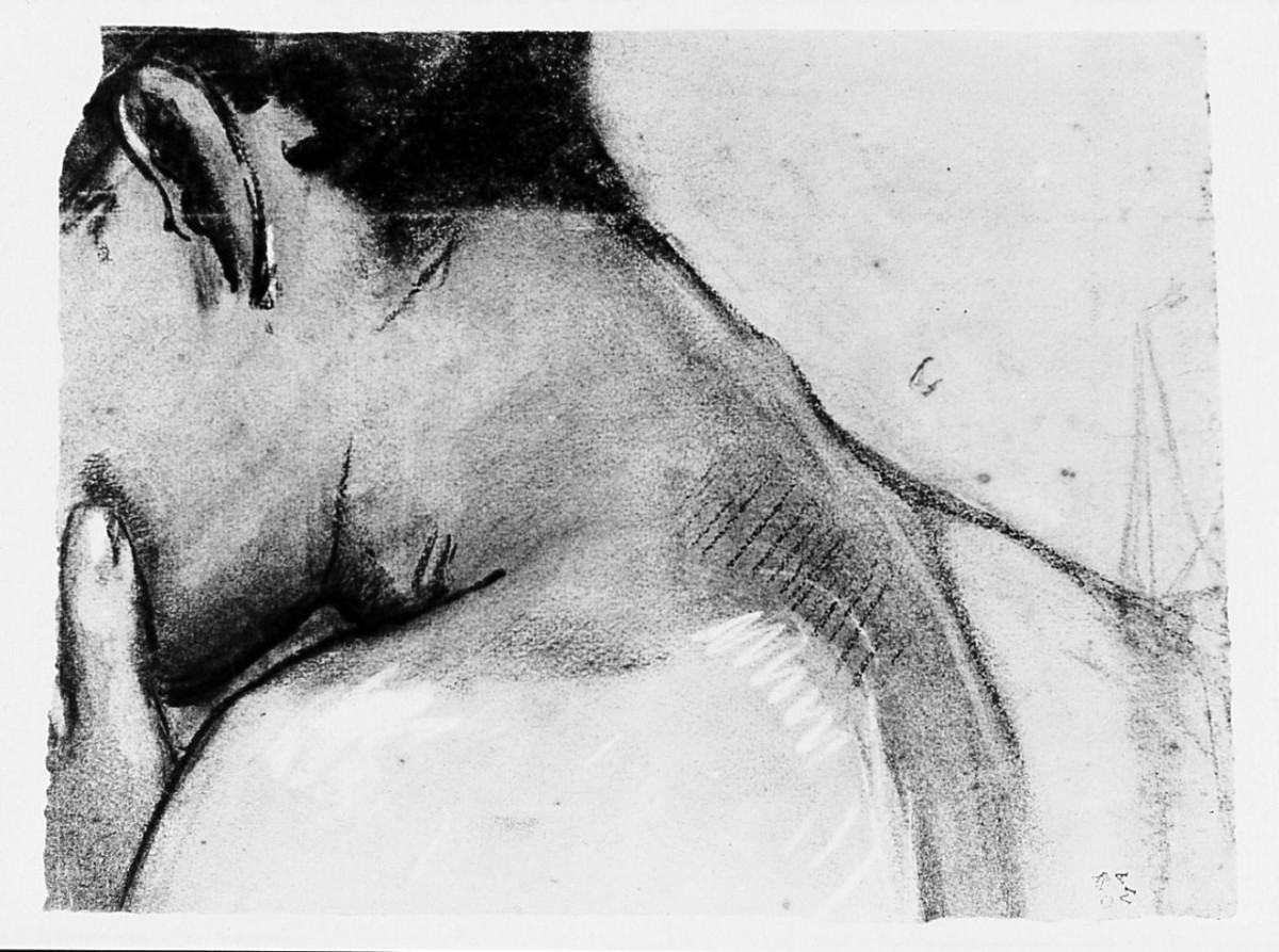 figura maschile (r.), figura femminile nuda (v.) (disegno) di Chaplin Elisabeth (sec. XX)