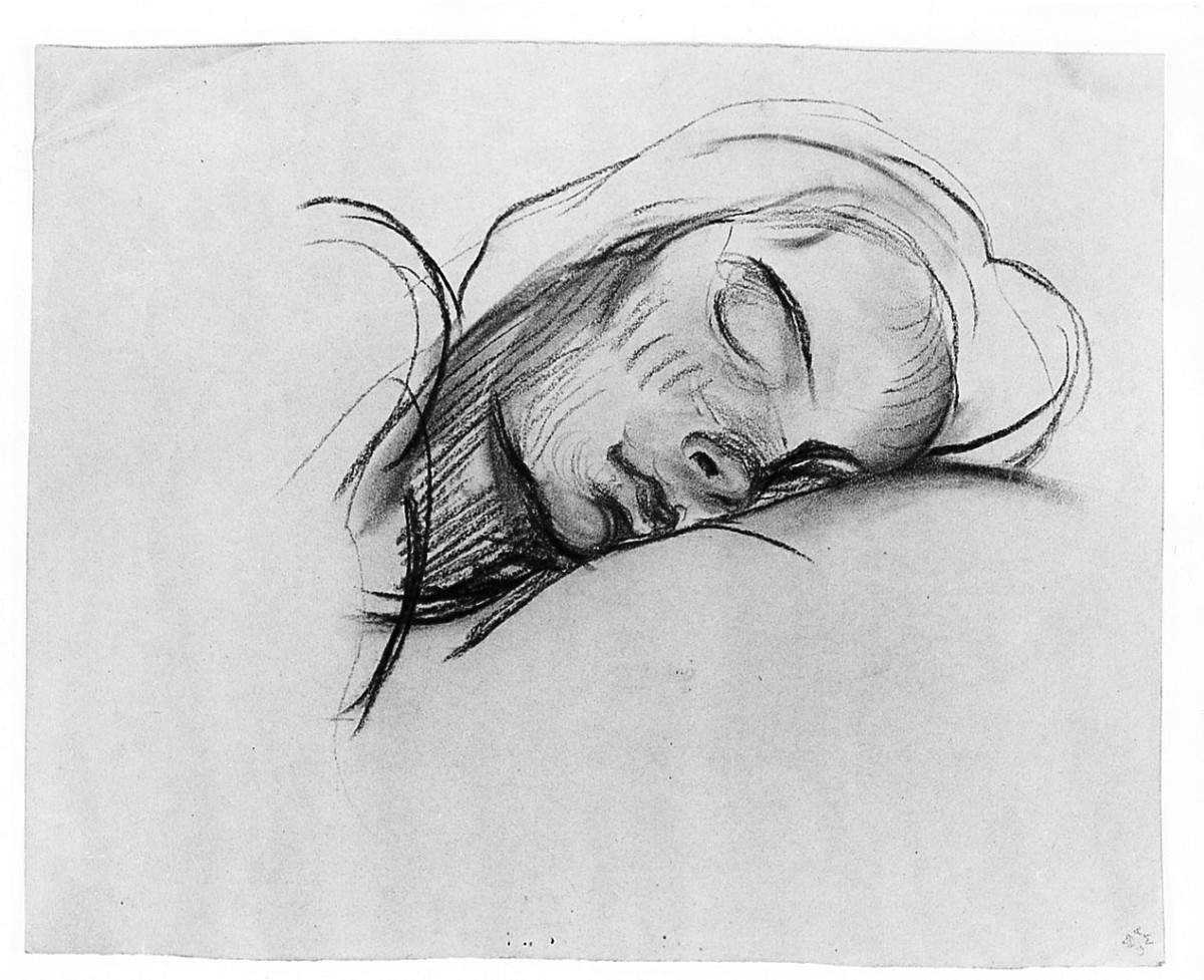 ritratto di donna (r.), testa di fanciulla (v.) (disegno) di Chaplin Elisabeth (sec. XX)