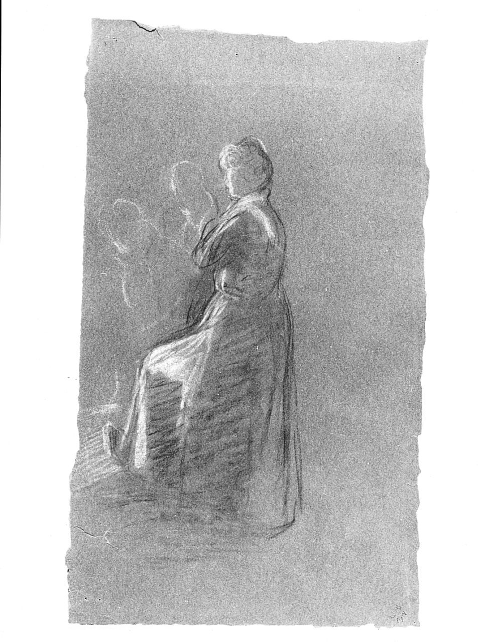 figura femminile (r.), figura maschile (v.) (disegno) di Chaplin Elisabeth (sec. XX)