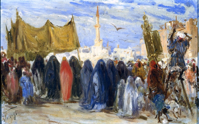 processione (dipinto) di Ussi Stefano (sec. XIX)