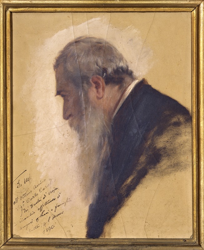 Testa maschile, testa d'uomo (dipinto) di Ussi Stefano (sec. XIX)