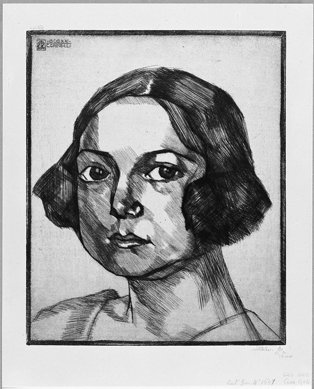 ritratto di donna (stampa) di Cainelli Carlo (sec. XX)