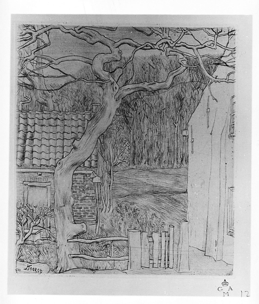 paesaggio con alberi (stampa) di Toorop Johannes Theodor (fine sec. XIX)